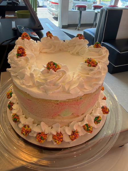 1/2 Rainbow Sherbet 1/2 vanilla - 8"